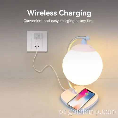 Lâmpada de mesa decorativa de carregamento sem fio moderno